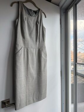 J. Crew Light Gray Sleeveless Midi Sheath Dress